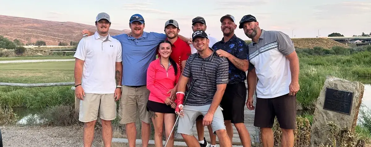 Golfers posing together at the Kemmerer golf course