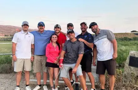 Golfers posing together at the Kemmerer golf course